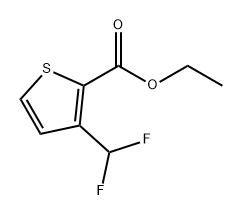 2-Thiophenecarboxylic acid, 3-(difluoromethyl)-, ethyl ester Struktur