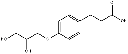 Benzenepropanoic acid, 4-(2,3-dihydroxypropoxy)- Struktur