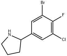 2-(3-bromo-5-chloro-4-fluorophenyl)pyrrolidine Struktur