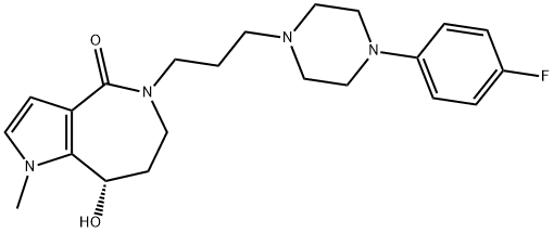 Pyrrolo[3,2-c]azepin-4(1H)-one, 5-[3-[4-(4-fluorophenyl)-1-piperazinyl]propyl]-5,6,7,8-tetrahydro-8-hydroxy-1-methyl-, (8S)- Struktur