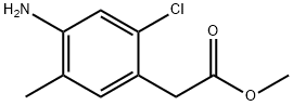 Benzeneacetic acid, 4-amino-2-chloro-5-methyl-, methyl ester Struktur