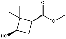 Cyclobutanecarboxylic acid, 3-hydroxy-2,2-dimethyl-, methyl ester, (1R,3R)- Struktur