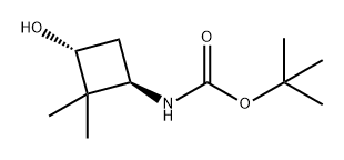 Carbamic acid, N-[(1R,3R)-3-hydroxy-2,2-dimethylcyclobutyl]-, 1,1-dimethylethyl ester Struktur