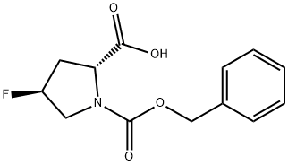 1,2-Pyrrolidinedicarboxylic acid, 4-fluoro-, 1-(phenylmethyl) ester, (2R,4S)- Struktur