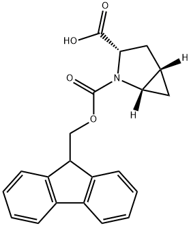 2-Azabicyclo[3.1.0]hexane-2,3-dicarboxylic acid, 2-(9H-fluoren-9-ylmethyl) ester, (1S,3S,5S)- Struktur