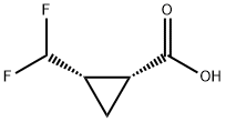 Cyclopropanecarboxylic acid, 2-(difluoromethyl)-, (1R,2S)- Struktur