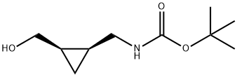 Carbamic acid, N-[[(1S,2R)-2-(hydroxymethyl)cyclopropyl]methyl]-, 1,1-dimethylethyl ester Struktur