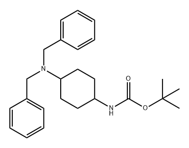 Carbamic acid, N-[4-[bis(phenylmethyl)amino]cyclohexyl]-, 1,1-dimethylethyl ester Struktur