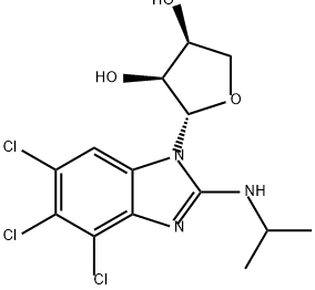 3,4-Furandiol, tetrahydro-2-[4,5,6-trichloro-2-[(1-methylethyl)amino]-1H-benzimidazol-1-yl]-, (2S,3S,4S)- Struktur