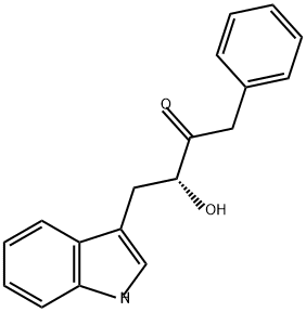 2-Butanone, 3-hydroxy-4-(1H-indol-3-yl)-1-phenyl-, (3R)- Struktur