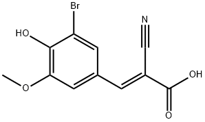 2-Propenoic acid, 3-(3-bromo-4-hydroxy-5-methoxyphenyl)-2-cyano-, (2E)- Struktur