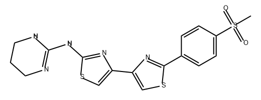 2-Pyrimidinamine, 1,4,5,6-tetrahydro-N-[2'-[4-(methylsulfonyl)phenyl][4,4'-bithiazol]-2-yl]- Struktur