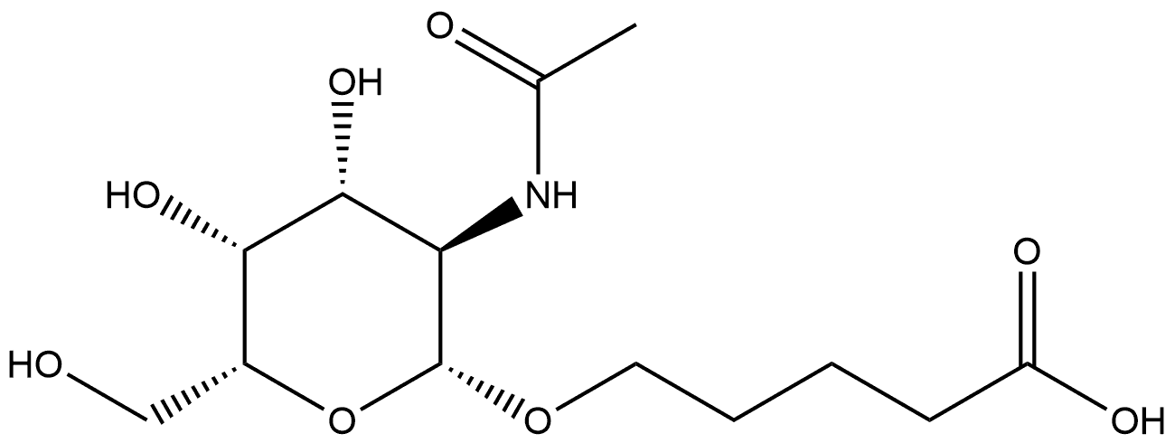 Pentanoic acid, 5-[[2-(acetylamino)-2-deoxy-β-D-galactopyranosyl]oxy]- Struktur