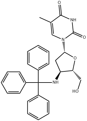 Thymidine, 3'-deoxy-3'-[(triphenylmethyl)amino]- Struktur