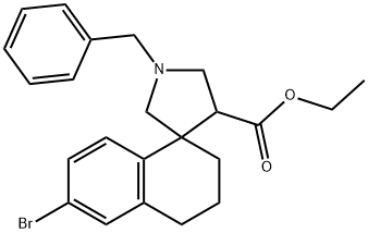 Ethyl 1''-benzyl-6-bromo-3,4-dihydro-2H-spiro[naphthalene-1,3''-pyrrolidine]-4''-carboxylate Struktur