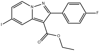 Ethyl 2-(4-fluorophenyl)-5-iodopyrazolo[1,5-a]pyridine-3-carboxylate Struktur