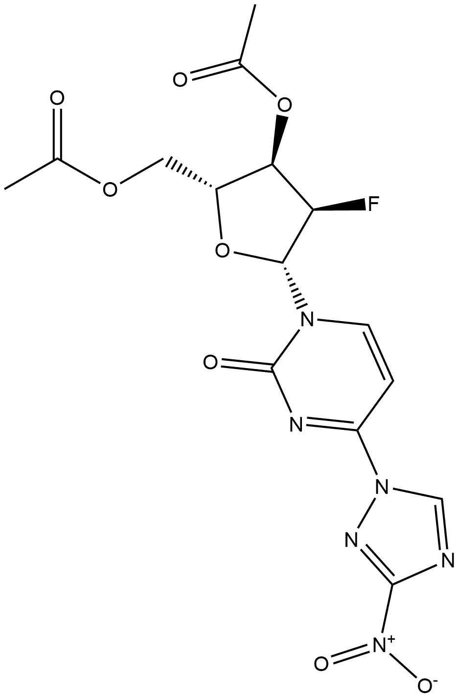 2(1H)-Pyrimidinone, 1-(3,5-di-O-acetyl-2-deoxy-2-fluoro-β-D-ribofuranosyl)-4-(3-nitro-1H-1,2,4-triazol-1-yl)-