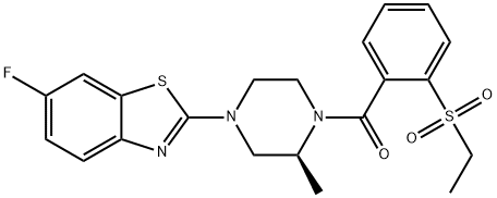 Methanone, [2-(ethylsulfonyl)phenyl][(2S)-4-(6-fluoro-2-benzothiazolyl)-2-methyl-1-piperazinyl]- Struktur