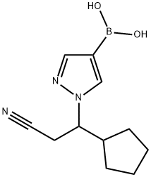 Boronic acid, B-[1-(2-cyano-1-cyclopentylethyl)-1H-pyrazol-4-yl]- Structure