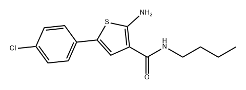 3-Thiophenecarboxamide, 2-amino-N-butyl-5-(4-chlorophenyl)- Struktur