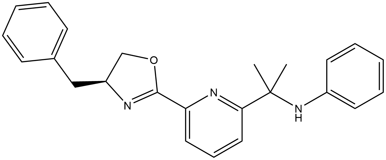 (S)-N-(2-(6-(4-Benzyl-4,5-dihydrooxazol-2-yl)pyridin-2-yl)propan-2-yl)aniline Struktur