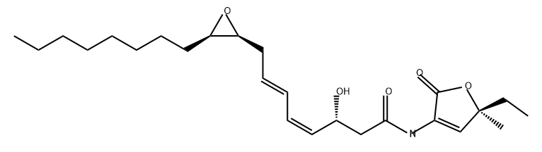 4,6-Octadienamide, N-[(5S)-5-ethyl-2,5-dihydro-5-methyl-2-oxo-3-furanyl]-3-hydroxy-8-[(2S,3R)-3-octyl-2-oxiranyl]-, (3R,4Z,6E)- Struktur