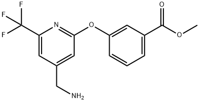 Benzoic acid, 3-[[4-(aminomethyl)-6-(trifluoromethyl)-2-pyridinyl]oxy]-, methyl ester Struktur