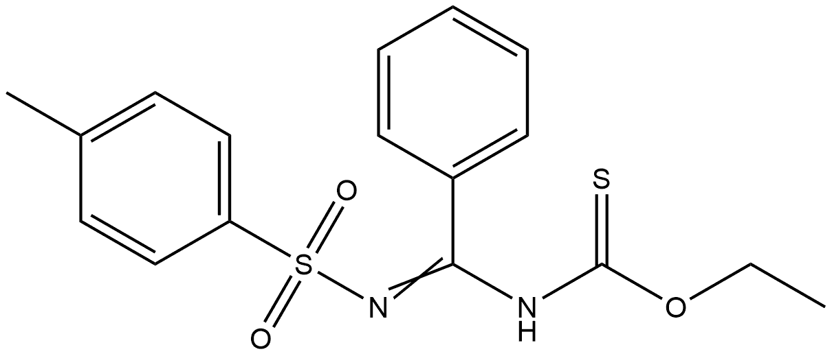 Carbamothioic acid, [[[(4-methylphenyl)sulfonyl]imino]phenylmethyl]-, O-ethyl ester (9CI) Struktur