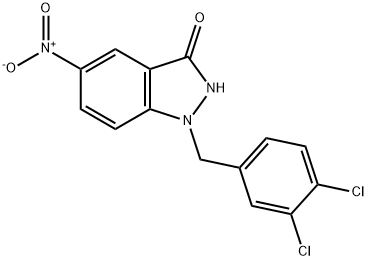 3H-Indazol-3-one, 1-[(3,4-dichlorophenyl)methyl]-1,2-dihydro-5-nitro- Struktur