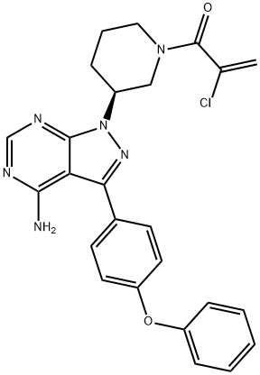 2-Propen-1-one, 1-[(3S)-3-[4-amino-3-(4-phenoxyphenyl)-1H-pyrazolo[3,4-d]pyrimidin-1-yl]-1-piperidinyl]-2-chloro- Struktur