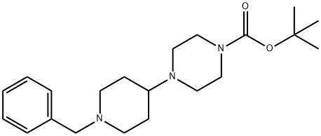 1-Piperazinecarboxylic acid, 4-[1-(phenylmethyl)-4-piperidinyl]-, 1,1-dimethylethyl ester Struktur