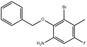 Benzenamine, 3-bromo-5-fluoro-4-methyl-2-(phenylmethoxy)- Struktur