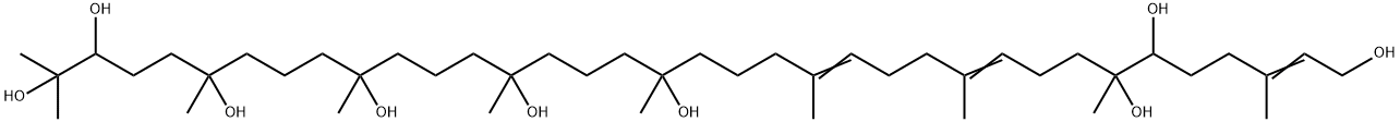 2,10,14-Hexatriacontatriene-1,6,7,19,23,27,31,34,35-nonol, 3,7,11,15,19,23,27,31,35-nonamethyl- Struktur