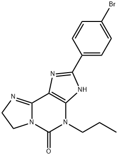 5H-Imidazo[2,1-i]purin-5-one, 2-(4-bromophenyl)-3,4,7,8-tetrahydro-4-propyl- Struktur