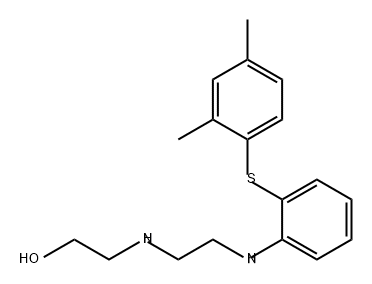 Ethanol, 2-[[2-[[2-[(2,4-dimethylphenyl)thio]phenyl]amino]ethyl]amino]- Struktur