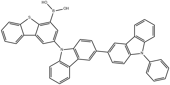 Boronic acid, B-[2-(9'-phenyl[3,3'-bi-9H-carbazol]-9-yl)-4-dibenzothienyl]- Struktur