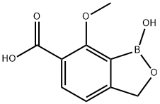 2,1-Benzoxaborole-6-carboxylic acid, 1,3-dihydro-1-hydroxy-7-methoxy- Struktur