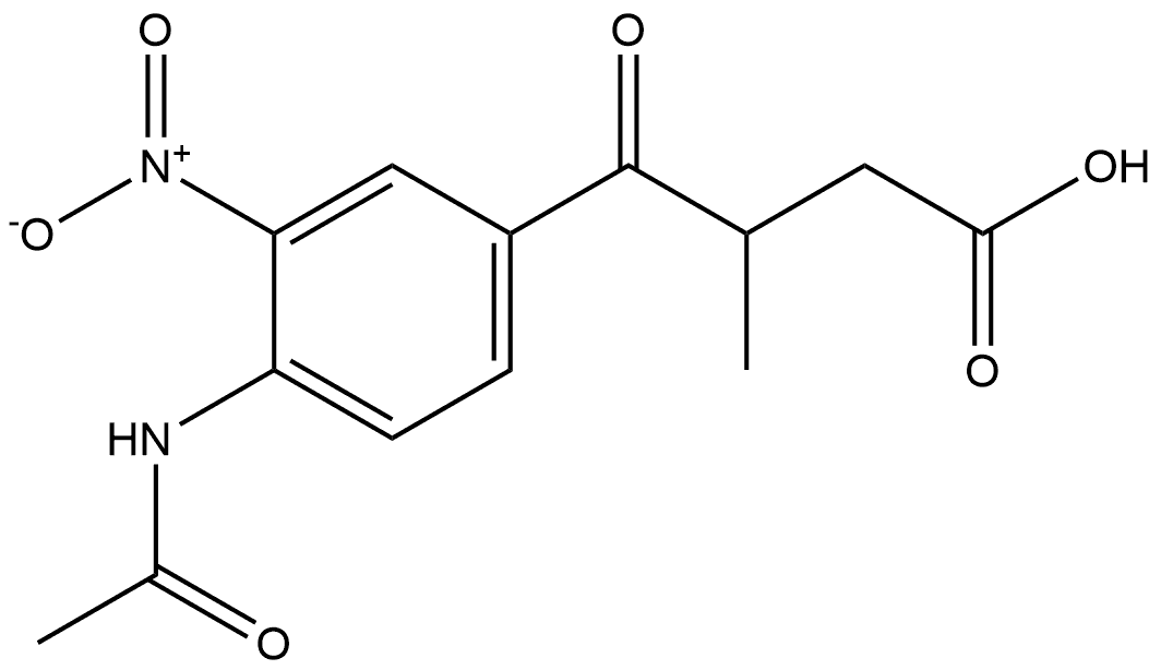 Benzenebutanoic acid, 4-(acetylamino)-β-methyl-3-nitro-γ-oxo- Struktur