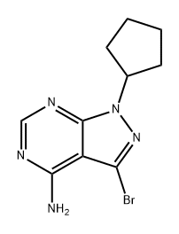 1H-Pyrazolo[3,4-d]pyrimidin-4-amine, 3-bromo-1-cyclopentyl- Struktur