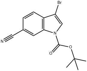 tert-Butyl 3-bromo-6-cyano-1H-indole-1-carboxylate Struktur