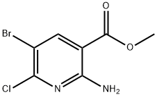 3-Pyridinecarboxylic acid, 2-amino-5-bromo-6-chloro-, methyl ester Struktur