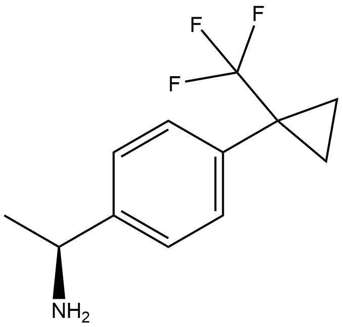 (S)-1-(4-(1-(trifluoromethyl)cyclopropyl)phenyl)ethan-1-amine Struktur