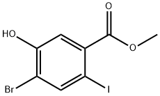 Benzoic acid, 4-bromo-5-hydroxy-2-iodo-, methyl ester Struktur