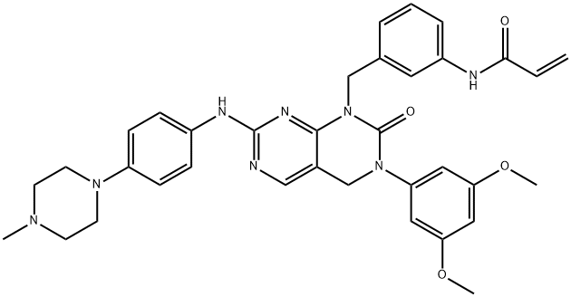 2-Propenamide, N-[3-[[3-(3,5-dimethoxyphenyl)-3,4-dihydro-7-[[4-(4-methyl-1-piperazinyl)phenyl]amino]-2-oxopyrimido[4,5-d]pyrimidin-1(2H)-yl]methyl]phenyl]- Struktur