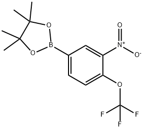 3-Nitro-4-(trifluoromethoxy)phenyl)-boronic acid pinacol ester Struktur