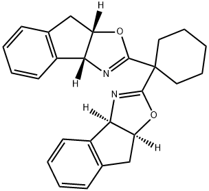 8H-?Indeno[1,?2-?d]?oxazole, 2,?2'-?cyclohexylidenebis[3?a,?8a-?dihydro-?, (3aR,?3'aR,?8aS,?8'aS)?- Struktur