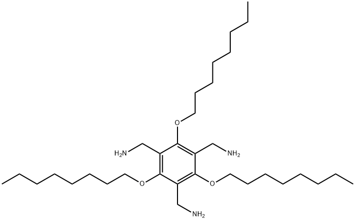 1,3,5-Benzenetrimethanamine, 2,4,6-tris(octyloxy)- Struktur