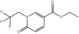 3-Pyridinecarboxylic acid, 1,6-dihydro-6-oxo-1-(2,2,2-trifluoroethyl)-, ethyl ester Struktur