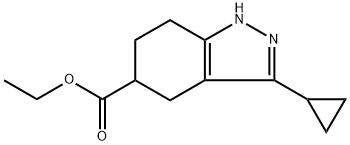 1H-Indazole-5-carboxylic acid, 3-cyclopropyl-4,5,6,7-tetrahydro-, ethyl ester Struktur