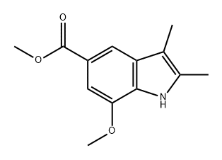 1H-Indole-5-carboxylic acid, 7-methoxy-2,3-dimethyl-, methyl ester Struktur